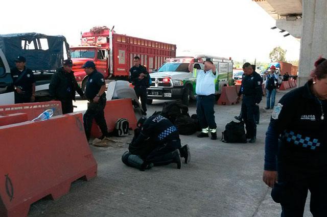 Carambola de 5 patrullas de la Policía en la México-Puebla