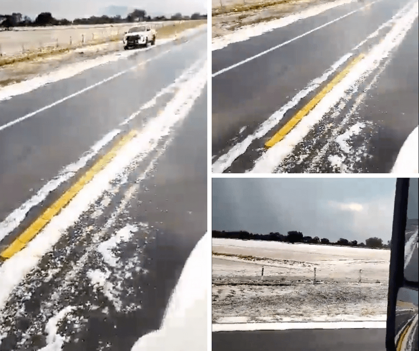 Intensa granizada en la autopista Amozoc-Perote; así estará el clima este sábado