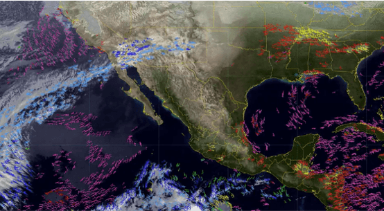 Habrá pronóstico de chubascos con descargas eléctricas en Veracruz, Oaxaca y Chiapas