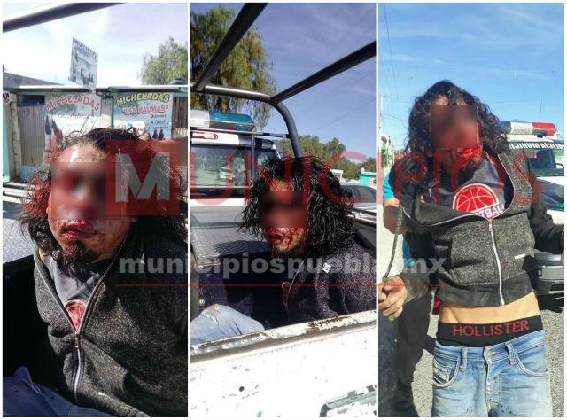 Vecinos capturan y golpean a presunto ladrón en Quecholac