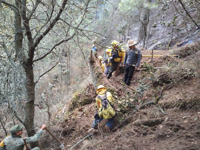 Incendio en Ocotepec e Ixtacamaxtitlán sigue con un 70% de control