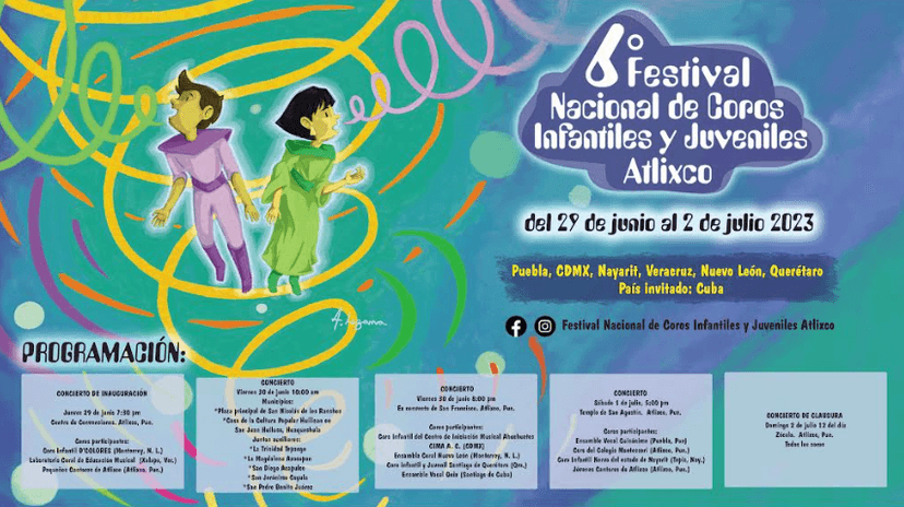 Asiste al Festival Nacional de Coros Infantiles y Juveniles en Atlixco