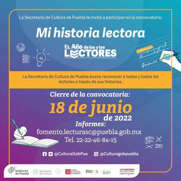 Convoca Secretaría de Cultura a participar en Mi Historia Lectora