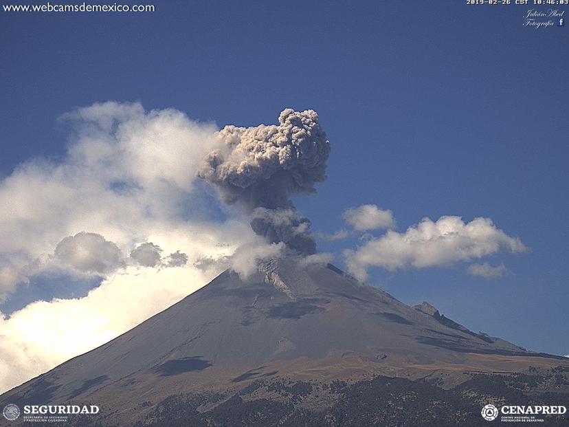 Registra Popocatépetl explosión esta mañana