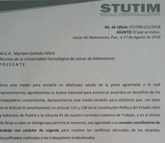 Acusan que rectora de la UTIM evita atender demandas