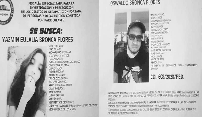 Buscan a los hermanos Yazmin y Oswaldo en Chipilo