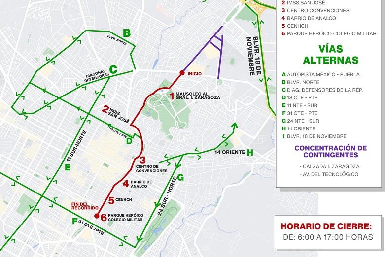 Evita sorpresas: todas estas calles cerrarán por el desfile del 5 de mayo