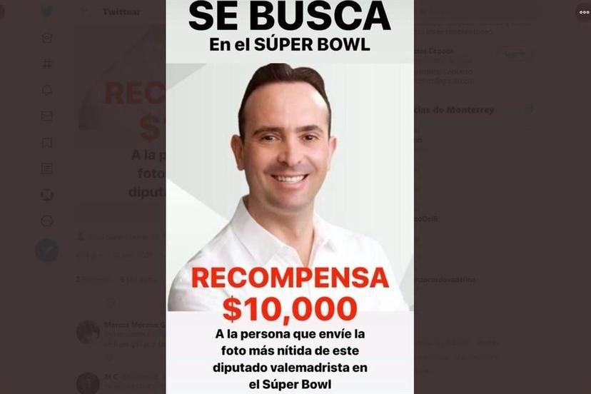 Ofrecen 10 mil pesos por foto de diputado del PAN en el Super Bowl