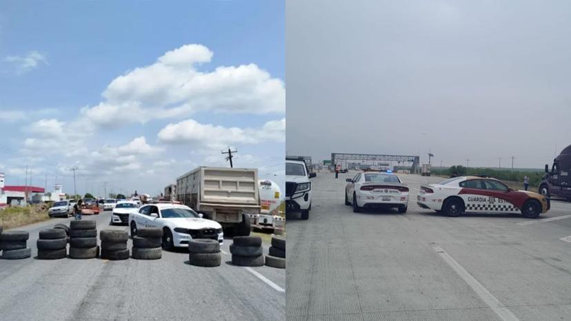 Vendedores extranjeros bloquean carretera que va de Tamaulipas a EU