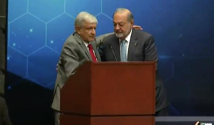 VIDEO: Se reencuentran López Obrador y Carlos Slim