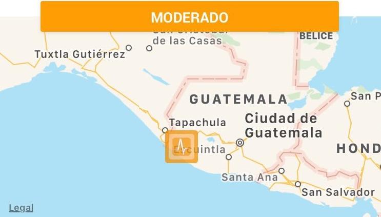 Registra Chiapas sismo moderado