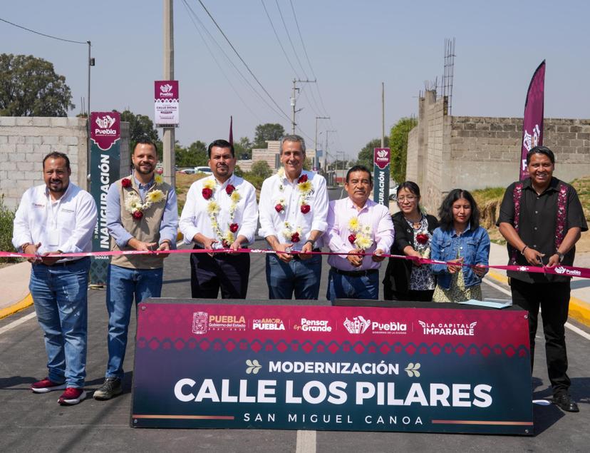 Inaugura Chedraui modernización de calle Los Pilares en San Miguel Canoa
