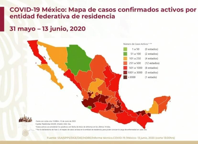 Puebla es el cuarto estado con más casos activos de COVID19 en México