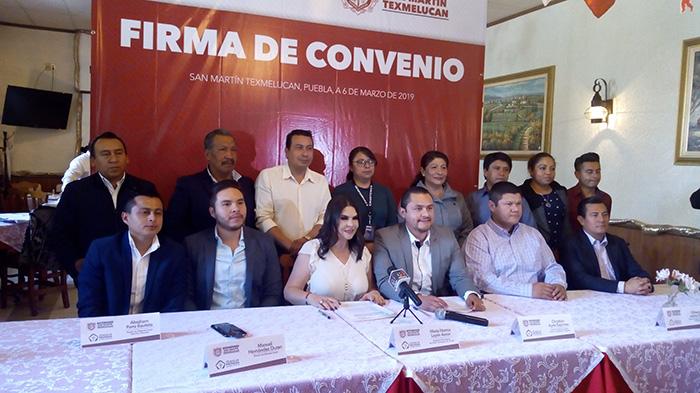 Firman ediles de zona de Texmelucan convenio de apoyo a migrantes