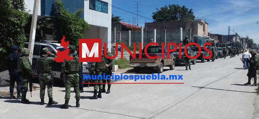 Ejército y policías estatales llegan a la región de Texmelucan
