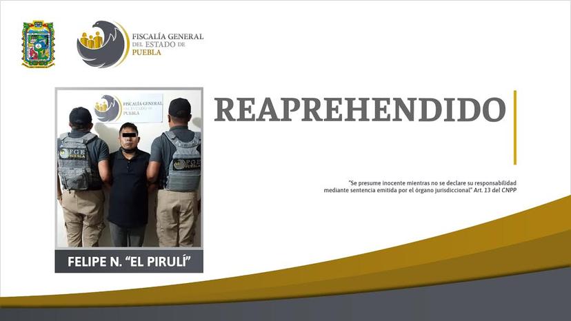 FGE de Puebla reaprehendió en Veracruz a El Pirulí