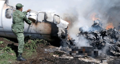 VIDEO Cae aeronave de la Sedena en El Lencero, Veracruz; hay víctimas mortales