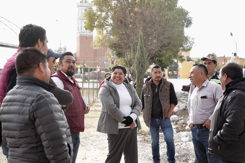 Supervisa Karina Pérez avance en obras de San Andrés Cholula