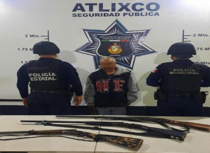 Lo detienen con tres escopetas en Atlixco