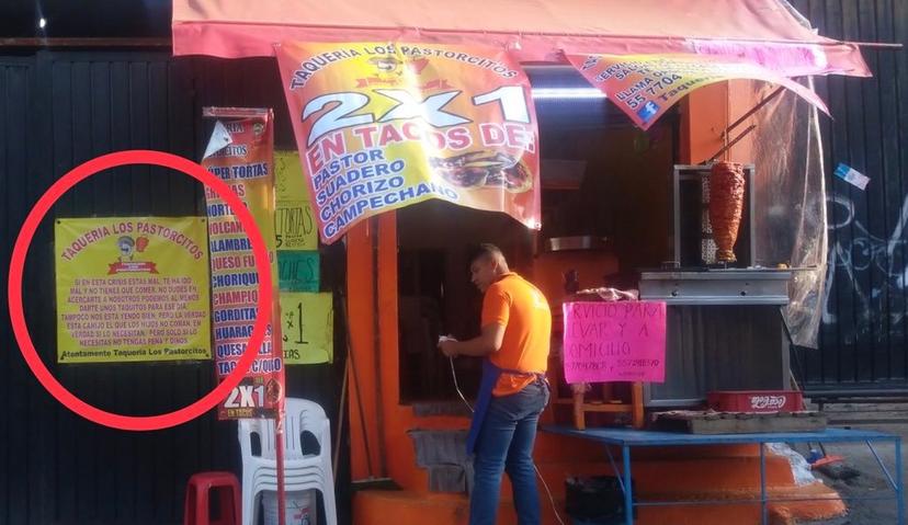 Regalan tacos a quien lo necesite por contingencia sanitaria