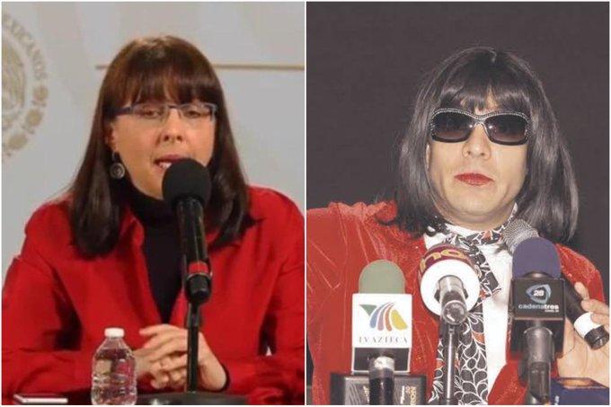 Pamela Juanjo aparece en conferencia de gobierno y se hace viral