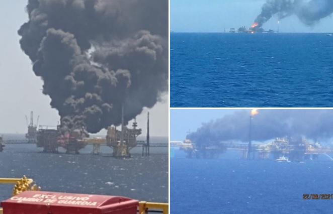 Plataforma de Pemex se incendia en la sonda de Campeche