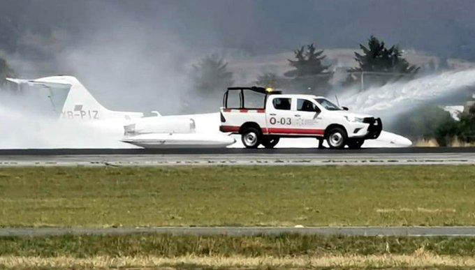 Cierran pista en aeropuerto de Toluca por aterrizaje de emergencia