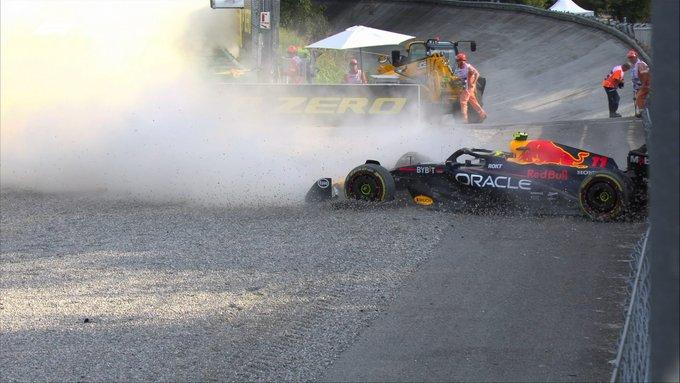 VIDEO Sergio Pérez se va contra el muro en el Gran Premio de Italia