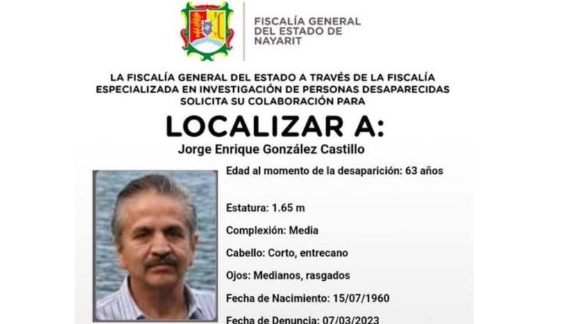 Reportan como desaparecido a Enrique González Castillo