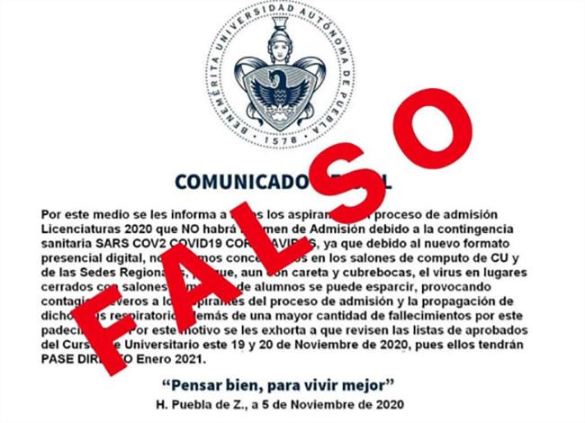 Difunden información falsa sobre cancelación de examen de la BUAP en Atlixco