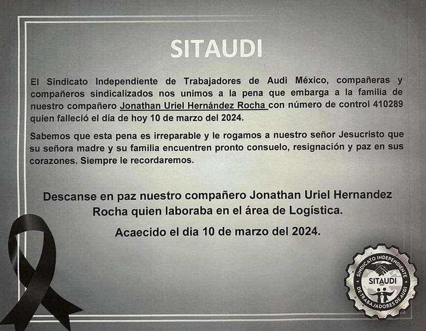 Tras choque trabajador de Audi muere en hospital