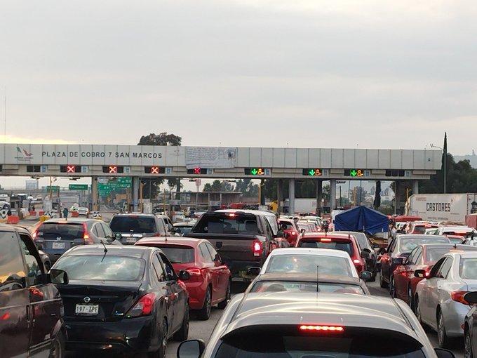 VIDEO Un caos en la autopista México-Puebla