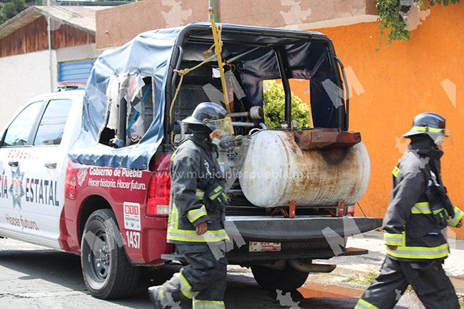 Explota tanque estacionario en la colonia San Manuel