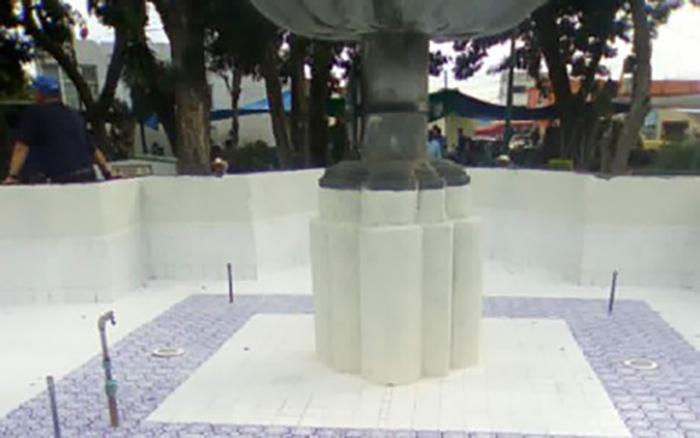 Dañan fuente histórica en Atlixco