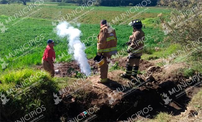 Aseguran pipa y ubican toma clandestina en Texmelucan