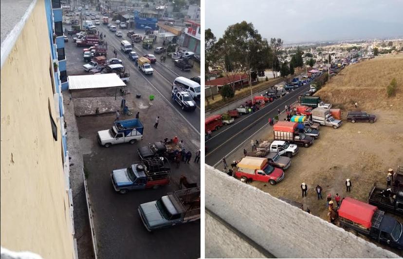 Cierran tianguis de ganado en Texmelucan; comerciantes se instalan en la carretera