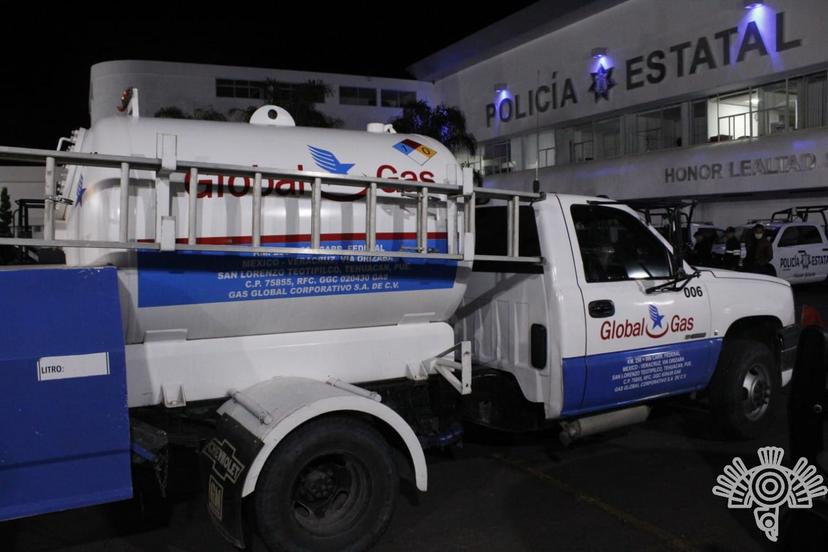 Caen 3 sujetos con pipa de gas LP robada sobre la Puebla-Veracruz