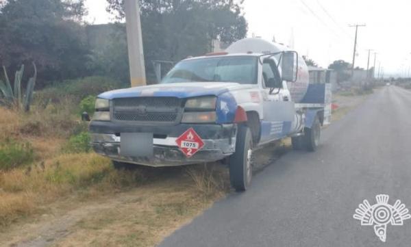 Lo detienen en Canoa por trasportar gas LP robado