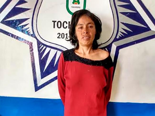 Buscan a familiares de Geraldine; fue encontrada en Tochtepec