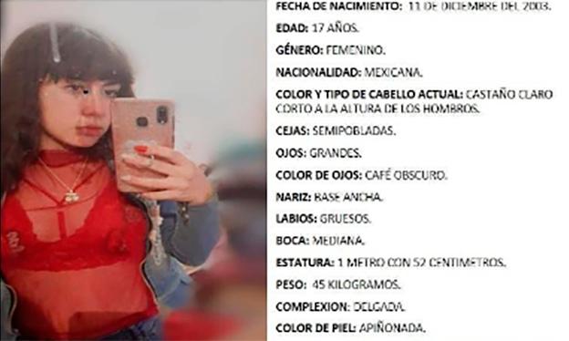 Gissel de 17 años desaparece en límites entre Tlaxcala y Texmelucan