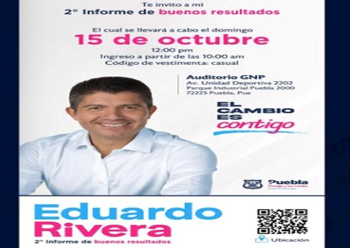 Eduardo Rivera tendrá acto masivo en el Auditorio GNP por su segundo informe