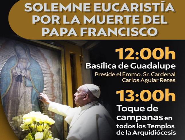 Alistan eucaristía en la Basílica de Guadalupe por la muerte del Papa Francisco