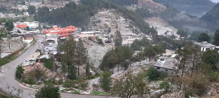 Graniza en la zona árida de la Sierra Negra 