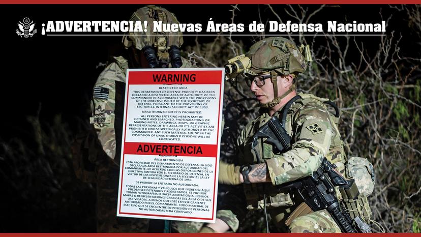 Áreas de la frontera sur con Estados Unidos, son designadas zonas de defensa nacional