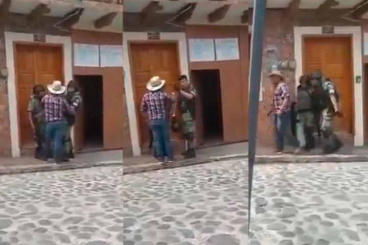 VIDEO Ebrios captan a elementos de la Guardia Nacional