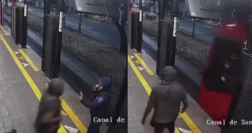 VIDEO Un hombre avienta a mujer policía al paso del Metrobús