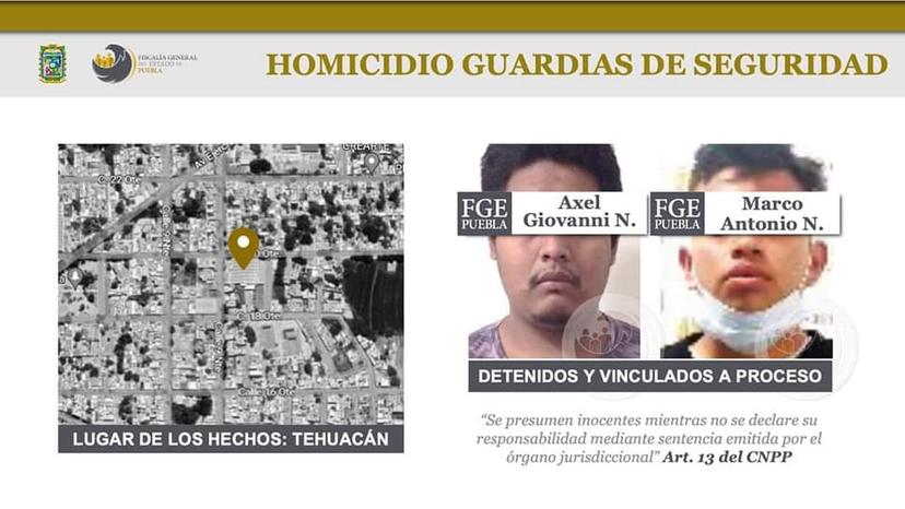 Fiscalía esclarece homicidio de guardias de maquila en Tehuacán y vincula a proceso a responsables 