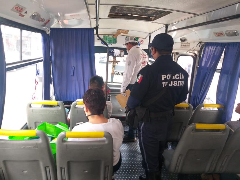 Desarrollan operativo sorpresa en transporte público de Atlixco