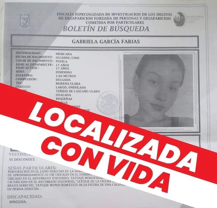 Encuentran con vida a menor de edad extraviada en Atlixco