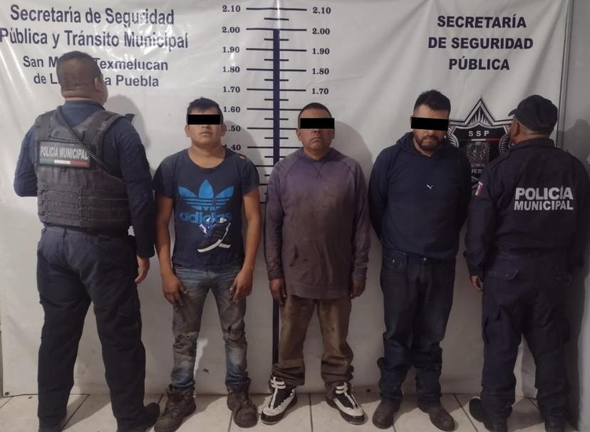 Confirman detención de tres hombres en deshuesadero en Texmelucan